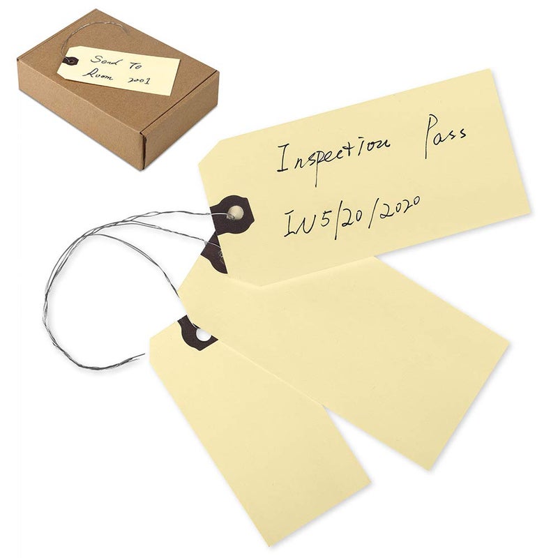 INNOVART Shipping Tags - Double Wired 4 3/4" x 2 3/8", Manila Wire Tags with Reinforced Eyelet, Case of 1000 - Image 2